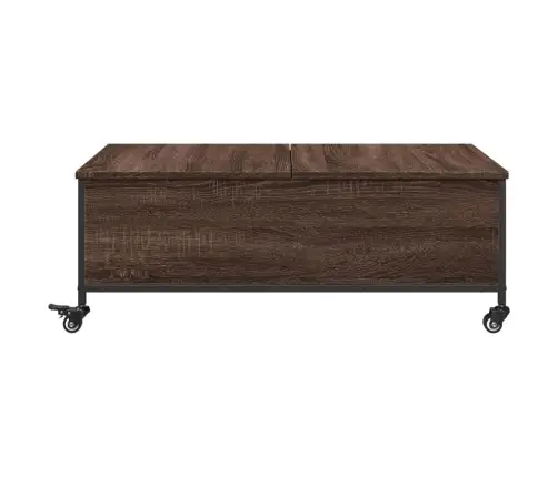Ratastega Kohvilaud, Pruun Tamm, 91 X 55 X 34 cm Tehispuit