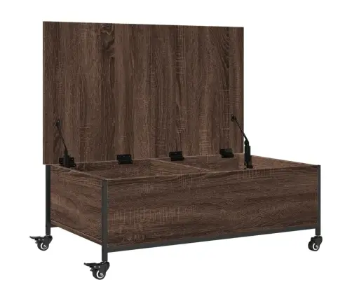 Ratastega Kohvilaud, Pruun Tamm, 91 X 55 X 34 cm Tehispuit