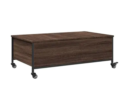 Ratastega Kohvilaud, Pruun Tamm, 91 X 55 X 34 cm Tehispuit
