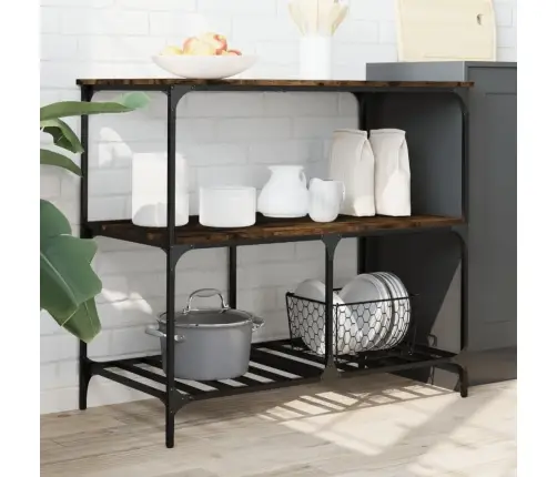 Köögikäru, Suitsutatud Tamm, 100 X 50 X 95 cm Tehispuit