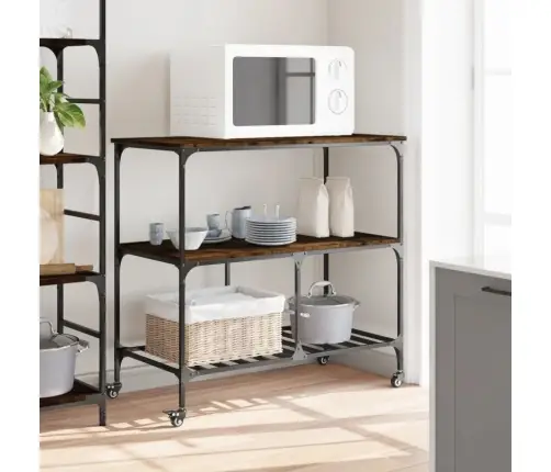 Köögikäru, Suitsutatud Tamm, 100 X 50 X 95 cm Tehispuit