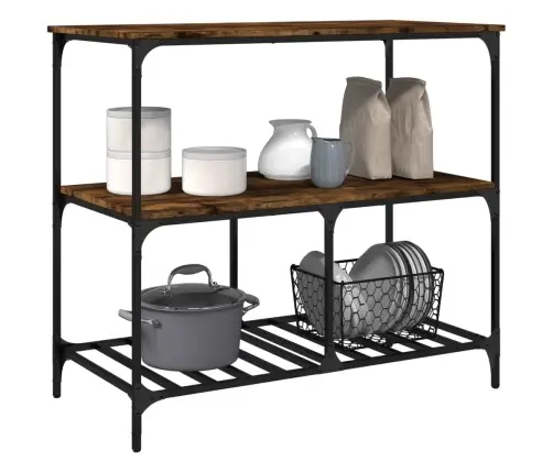 Köögikäru, Suitsutatud Tamm, 100 X 50 X 95 cm Tehispuit