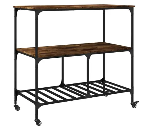 Köögikäru, Suitsutatud Tamm, 100 X 50 X 95 cm Tehispuit