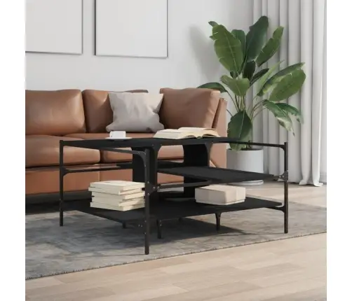 Kafijas Galdiņš, Melns, 100X100X48,5 Cm, Inženierijas Koks Vidaxl Kafijas Galdiņš, Melns, 100X100X48,5 Cm, Inženierijas Koks Vidaxl