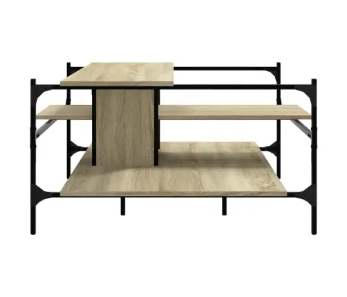 Kafijas Galdiņš, Ozola Krāsa, 100X100X48,5Cm, Inženierijas Koks Vidaxl