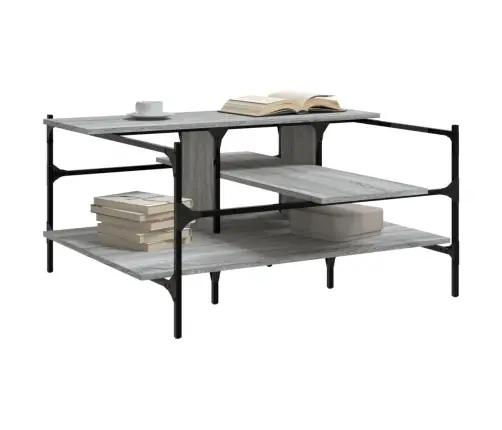 Kafijas Galdiņš, Pelēka Ozola,100X100X48,5Cm, Inženierijas Koks Vidaxl