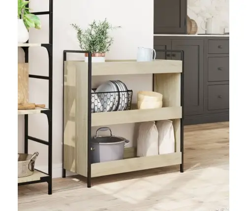 Virtuvės Vežimėlis, Ąžuolo, 70X30X82cm Apdirbta Mediena