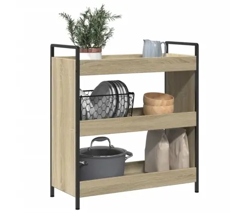 Virtuvės Vežimėlis, Ąžuolo, 70X30X82cm Apdirbta Mediena