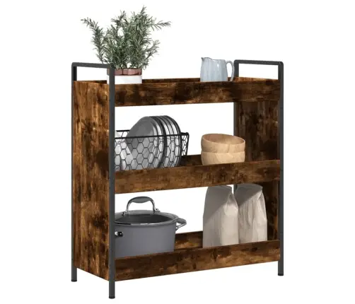 Virtuvės Vežimėlis, Dūminio Ąžuolo, 70X30X82cm Mediena