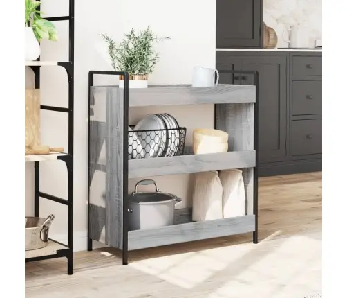 Virtuves Ratiņi, Pelēka Koka, 70X30X82 Cm, Inženierijas Koks Vidaxl