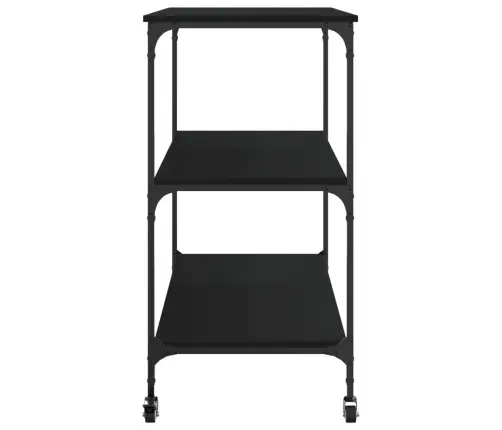 Virtuvės Vežimėlis, Juodas, 102X50X95cm Apdirbta Mediena