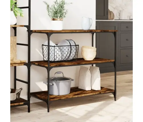 Köögikäru, Suitsutatud Tamm, 102X50X95 cm Tehispuit