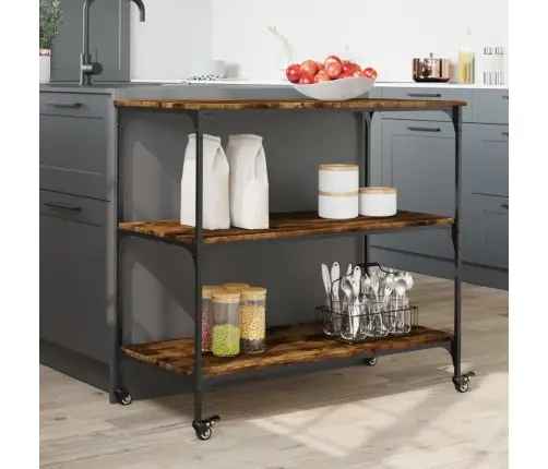 Köögikäru, Suitsutatud Tamm, 102X50X95 cm Tehispuit