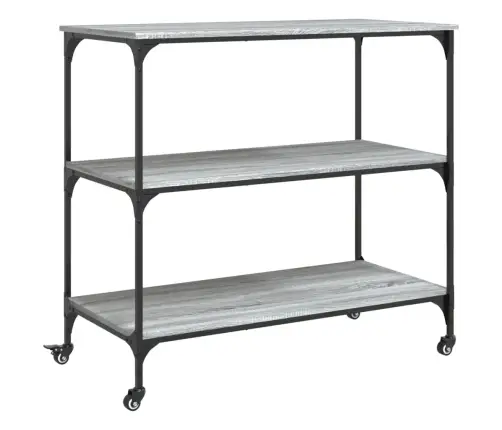 Virtuves Ratiņi, Pelēka Koka, 102X50X95 Cm, Inženierijas Koks Vidaxl