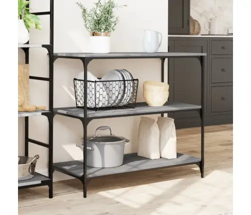 Virtuves Ratiņi, Pelēka Koka, 102X50X95 Cm, Inženierijas Koks Vidaxl