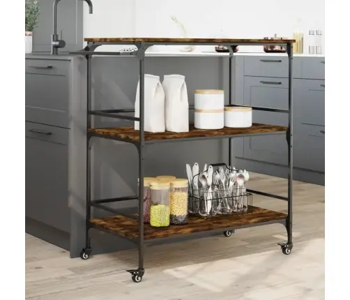 Virtuves Ratiņi, Ozola Krāsa, 100,5X50X105Cm, Inženierijas Koks Vidaxl