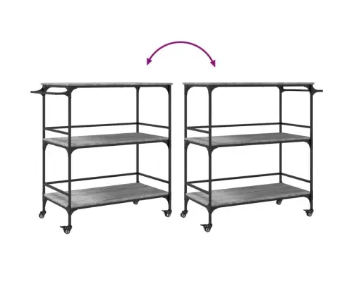 Köögikäru, Hall Sonoma Tamm, 100,5 X 50 X 105 cm Tehispuit