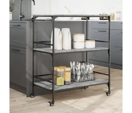 Köögikäru, Hall Sonoma Tamm, 100,5 X 50 X 105 cm Tehispuit