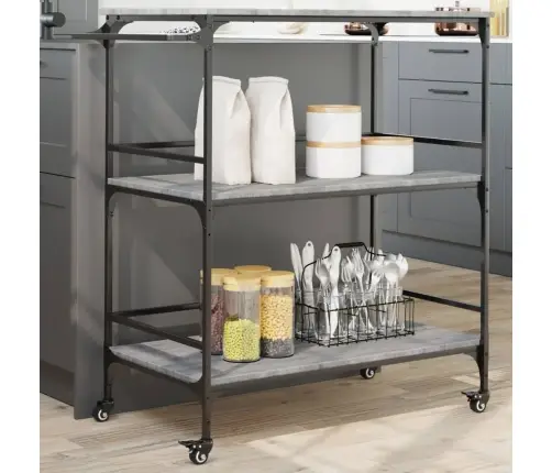 Köögikäru, Hall Sonoma Tamm, 100,5 X 50 X 105 cm Tehispuit