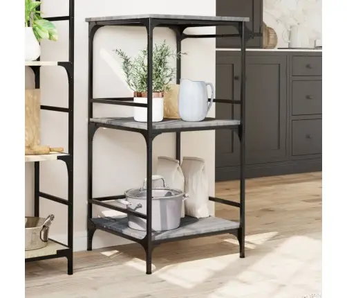 Virtuves Ratiņi, Pelēka Koka, 60,5X50X105 Cm, Inženierijas Koks Vidaxl