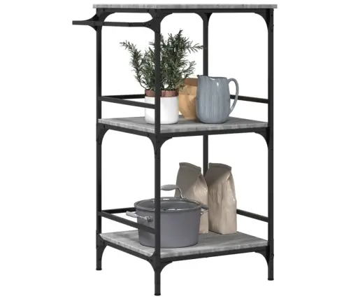 Virtuves Ratiņi, Pelēka Koka, 60,5X50X105 Cm, Inženierijas Koks Vidaxl