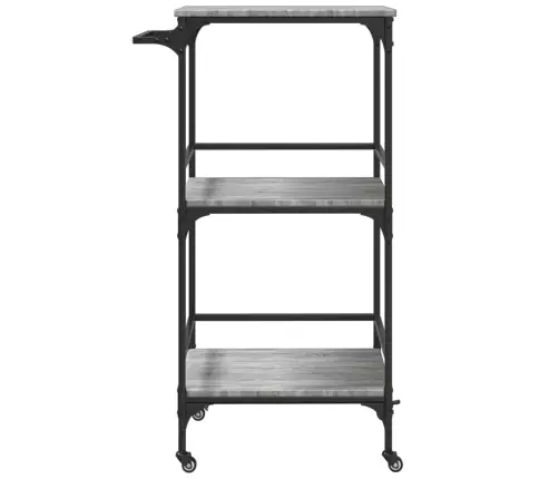 Virtuves Ratiņi, Pelēka Koka, 60,5X50X105 Cm, Inženierijas Koks Vidaxl