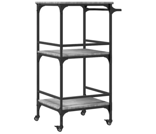 Virtuves Ratiņi, Pelēka Koka, 60,5X50X105 Cm, Inženierijas Koks Vidaxl