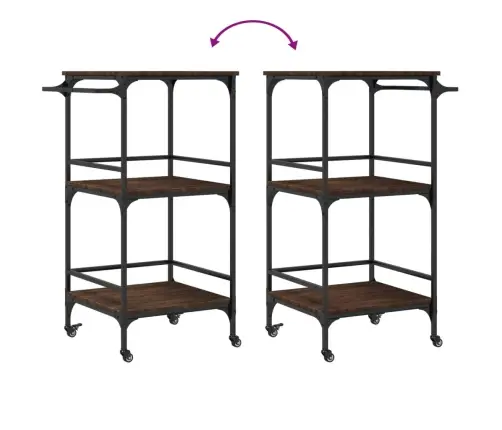 Virtuves Ratiņi, Ozolkoka, 60,5X50X105 Cm, Inženierijas Koks Vidaxl