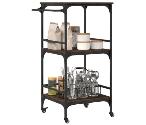 Virtuves Ratiņi, Ozolkoka, 60,5X50X105 Cm, Inženierijas Koks Vidaxl