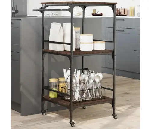 Virtuves Ratiņi, Ozolkoka, 60,5X50X105 Cm, Inženierijas Koks Vidaxl