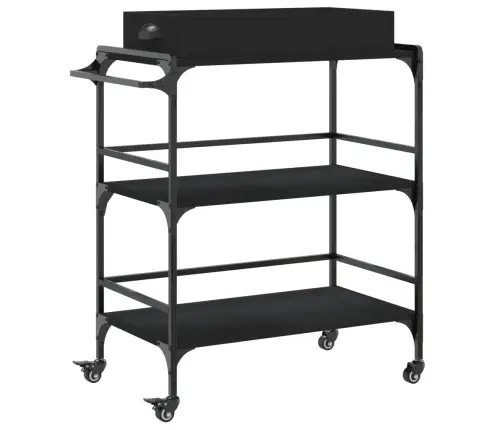 Virtuves Ratiņi, Melni, 81,5X41X92,5 Cm, Inženierijas Koks Vidaxl