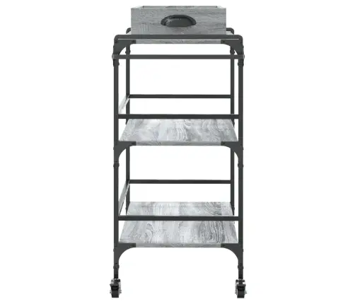 Virtuves Ratiņi, Pelēka Koka, 81,5X41X92,5Cm, Inženierijas Koks Vidaxl