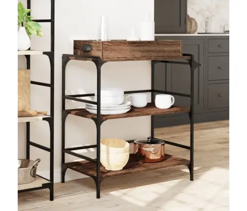 Virtuves Ratiņi, Brūna Ozola, 81,5X41X92,5Cm, Inženierijas Koks Vidaxl