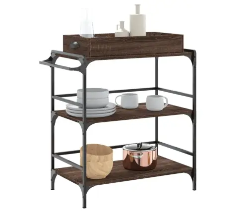 Virtuves Ratiņi, Brūna Ozola, 81,5X41X92,5Cm, Inženierijas Koks Vidaxl