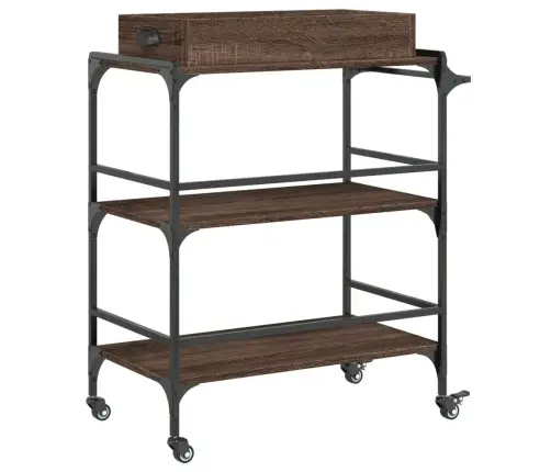 Virtuves Ratiņi, Brūna Ozola, 81,5X41X92,5Cm, Inženierijas Koks Vidaxl