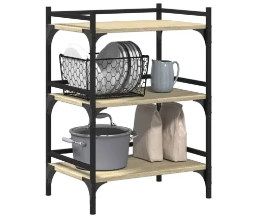 Virtuvės Vežimėlis, Ąžuolo, 50X35X75,5cm Apdirbta Mediena