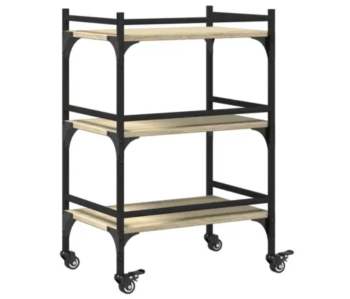 Virtuvės Vežimėlis, Ąžuolo, 50X35X75,5cm Apdirbta Mediena