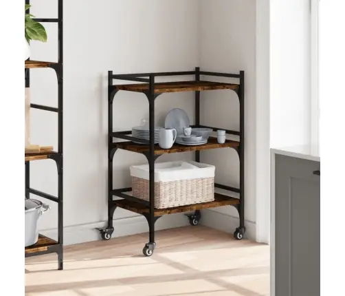 Virtuvės Vežimėlis, Dūminio Ąžuolo, 50X35X75,5cm Mediena