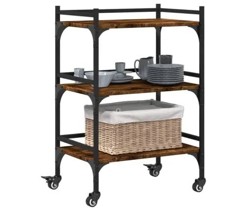 Virtuvės Vežimėlis, Dūminio Ąžuolo, 50X35X75,5cm Mediena