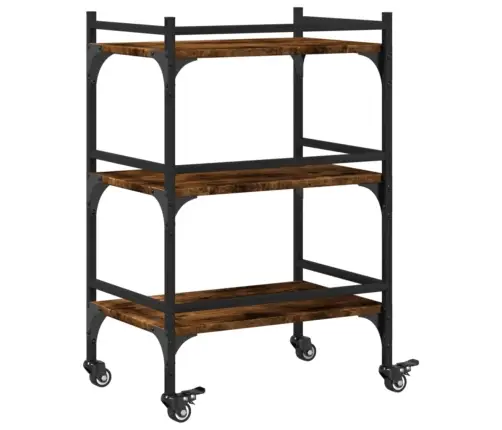 Virtuvės Vežimėlis, Dūminio Ąžuolo, 50X35X75,5cm Mediena