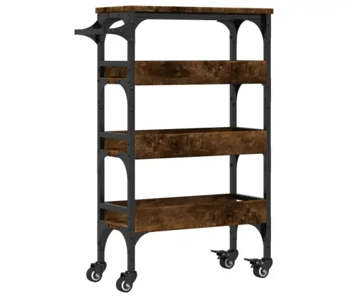 Virtuvės Vežimėlis, Dūminio Ąžuolo, 53X20X76cm Mediena