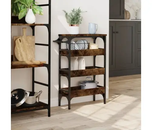 Virtuvės Vežimėlis, Dūminio Ąžuolo, 53X20X76cm Mediena