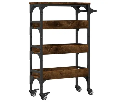 Virtuvės Vežimėlis, Dūminio Ąžuolo, 53X20X76cm Mediena