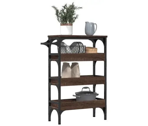 Virtuvės Vežimėlis, Rudas Ąžuolo, 53X20X76cm Apdirbta Mediena