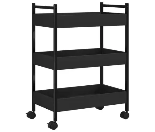 Virtuves Ratiņi, Melni, 50X30X70 Cm, Inženierijas Koks Vidaxl