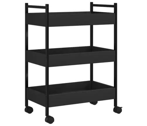 Virtuves Ratiņi, Melni, 50X30X70 Cm, Inženierijas Koks Vidaxl