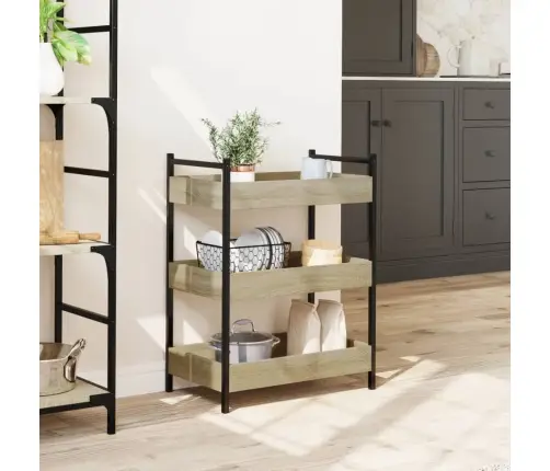 Virtuves Ratiņi, Ozolkoka Krāsa, 50X30X70 Cm, Inženierijas Koks Vidaxl