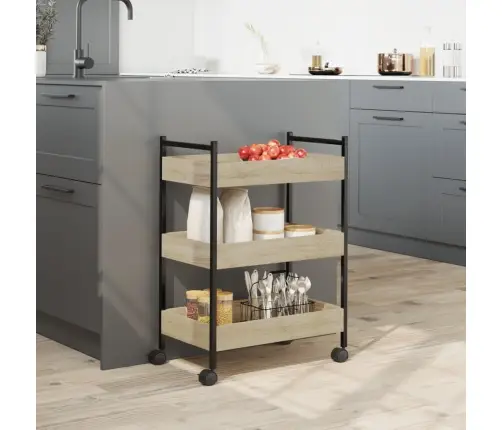 Virtuves Ratiņi, Ozolkoka Krāsa, 50X30X70 Cm, Inženierijas Koks Vidaxl