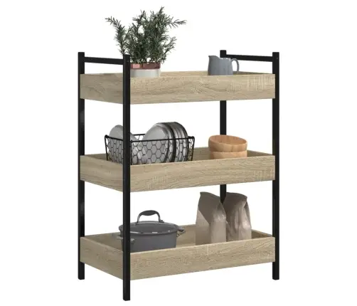 Virtuves Ratiņi, Ozolkoka Krāsa, 50X30X70 Cm, Inženierijas Koks Vidaxl