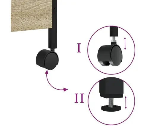 Virtuves Ratiņi, Ozolkoka Krāsa, 50X30X70 Cm, Inženierijas Koks Vidaxl